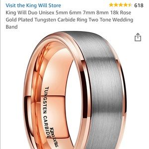 King Will 8mm Ring Two Tone Wedding Band